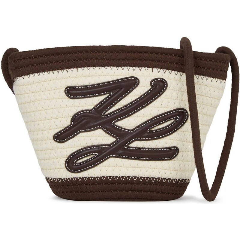 Karl Lagerfeld Plážová taška čokoládová / šedobiela 66647498