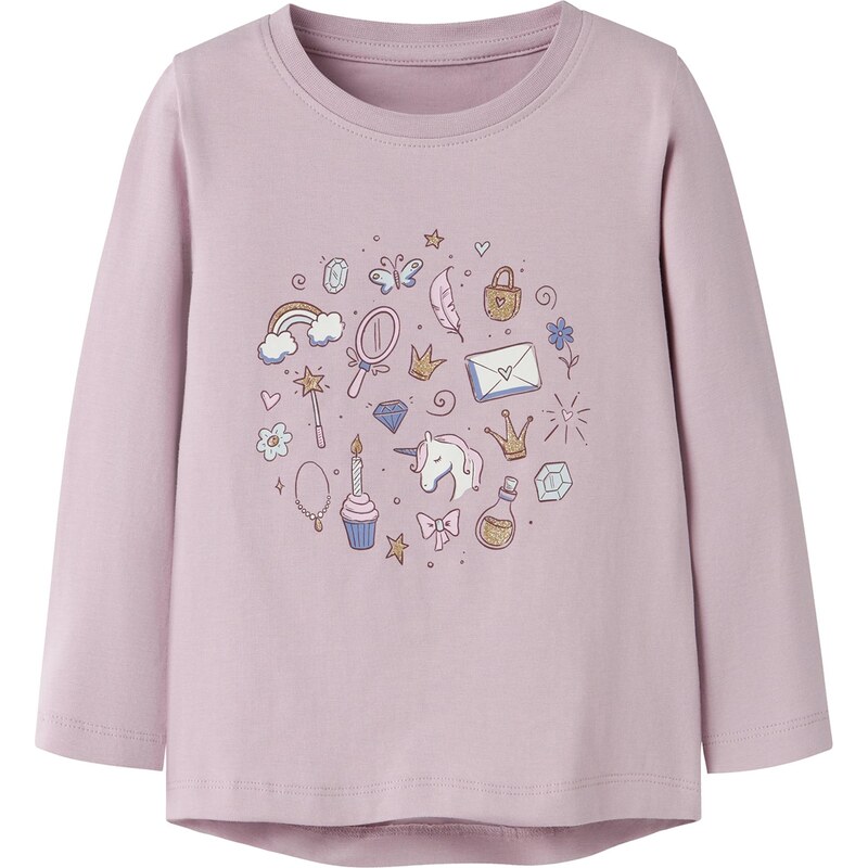 NAME IT Tričko NMFVIX zlatá / svetlofialová / eozín / biela 66647525