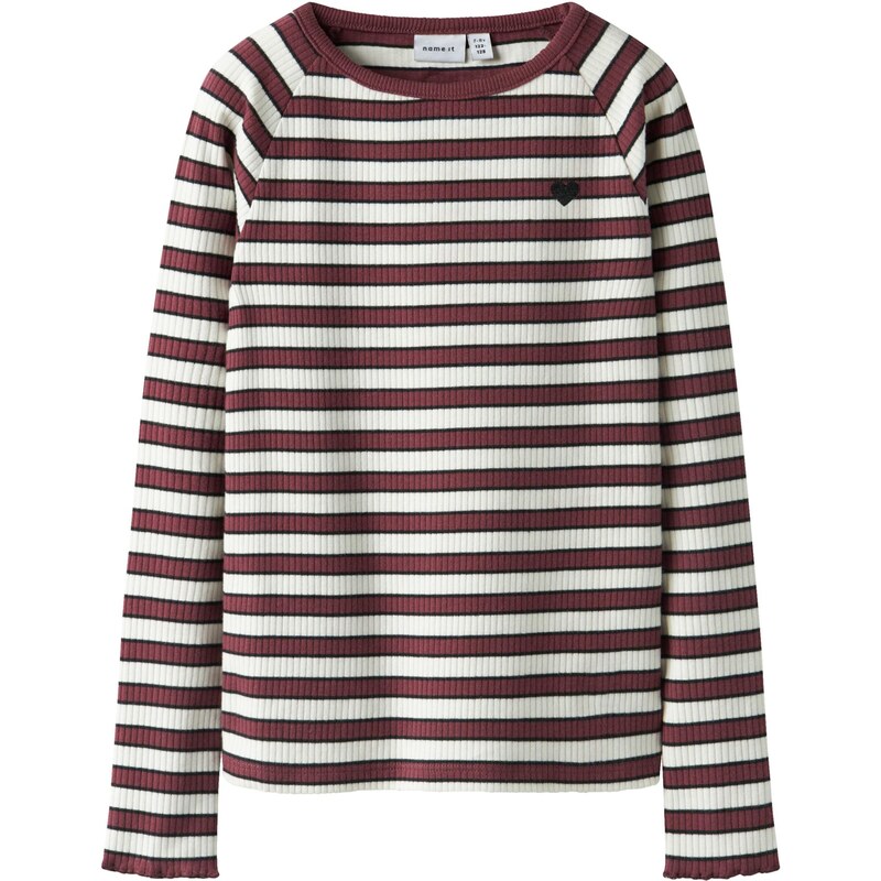 NAME IT Tričko NKFTALA karmínovo červená / čierna / biela 66647570
