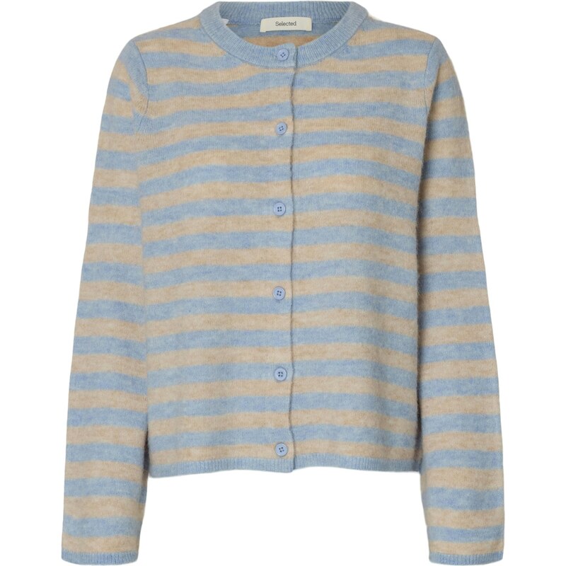 SELECTED Kardigán SLFLULU piesková / svetlomodrá 66647597