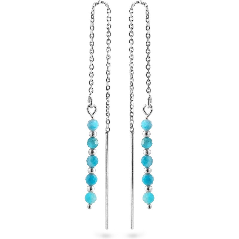 AGAIN Jewelry Strieborné retiazkové náušnice s apatitom AJKNS001 66649814