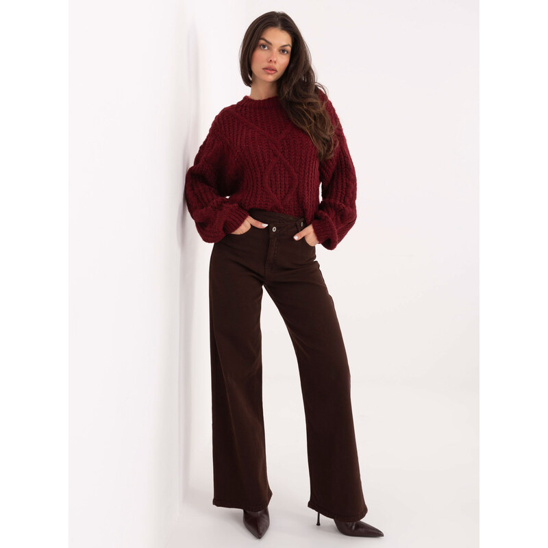 Factory Price Dámske rovné rifle v tmavohnedej farbe 66700316