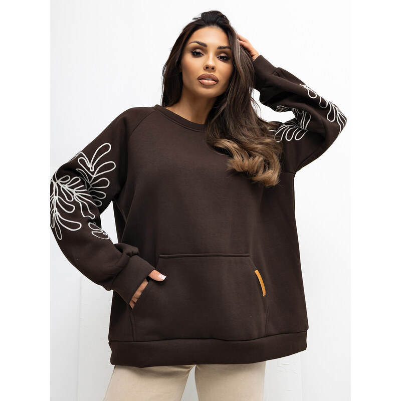 RUE PARIS Sweatshirt-RV-BL-A1042.25-dark brown 66649977