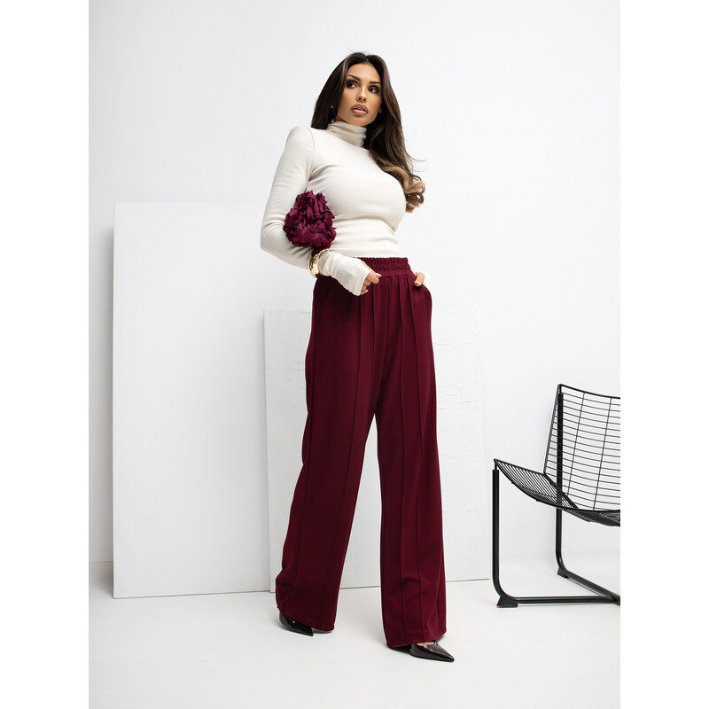 RUE PARIS Sweatpants-RV-DR-A1062.48-burgundy 66649979