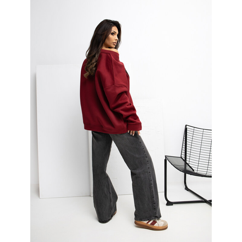 RUE PARIS Sweatshirt-RV-BL-A1035.13-burgundy 66649983