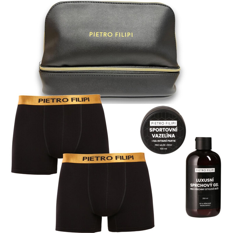 Pánska darčková kozmetická taštička 2PACK boxerky Metalic a kosmetika 66651744