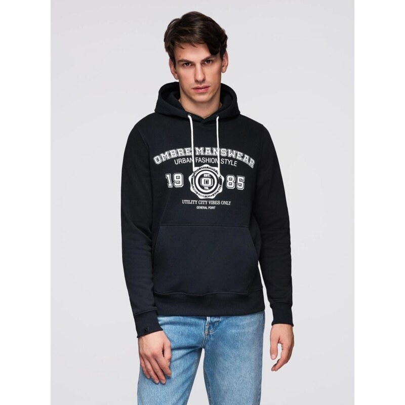 Ombre Clothing Čierna študentská mikina B1714 66651797