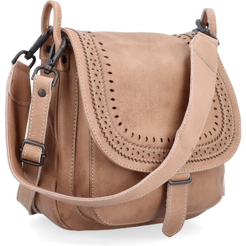 Kožená kabelka crossbody Noelia Bolger béžová NB 2030 BE 66653297