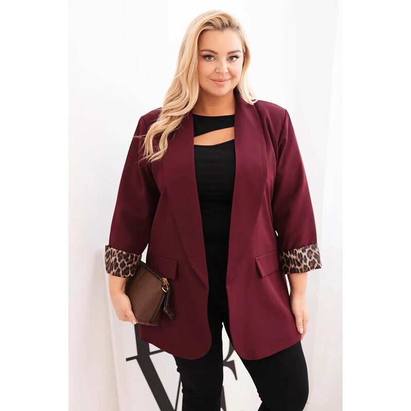MladaModa Oversize sako s podšívkou a leopardím vzorom na rukávoch 66487641