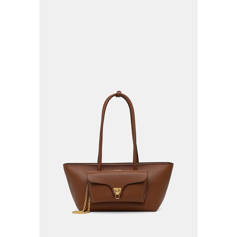 Kožená kabelka Coccinelle DOUBLE BEAT 66654502