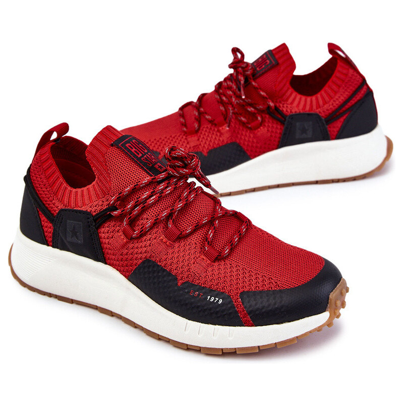 Big Star Shoes Męskie Buty Sportowe Big Star KK174013 Czerwone 66658522