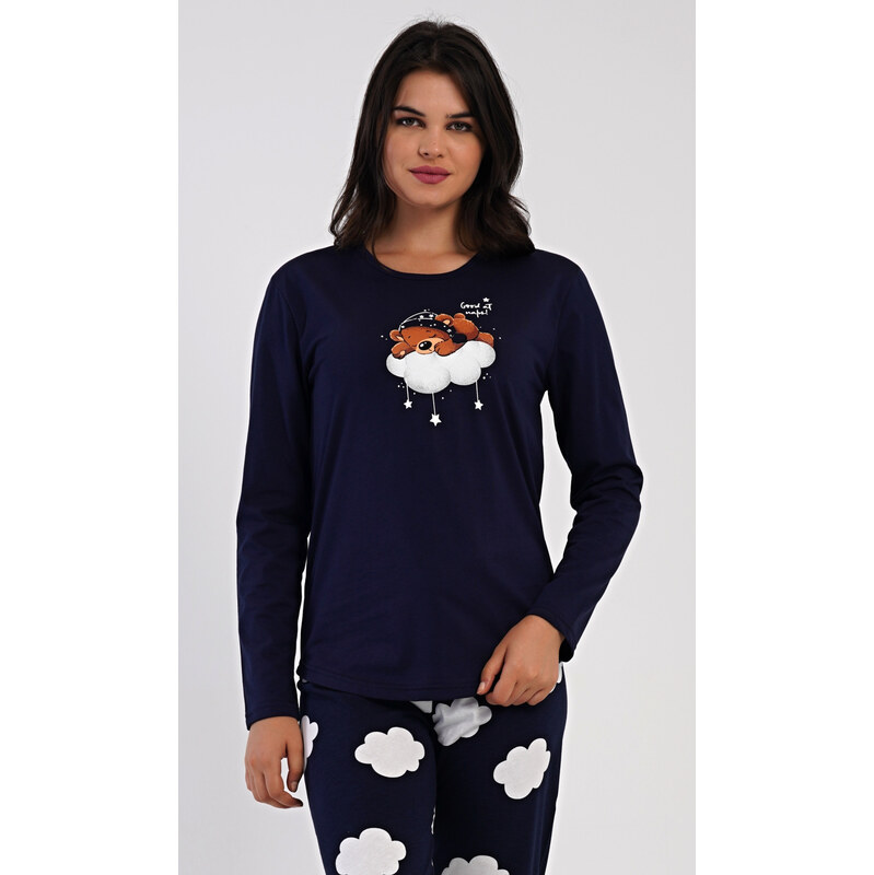 Vienetta Dámske dlhé pyžamo Medveď na obláčiku 66656308