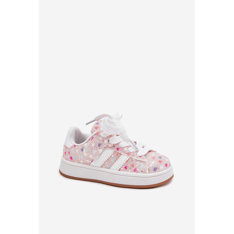 Boto Błyszczące Buty Sportowe Dziewczęce W Serca Różowe Tessina 66663220