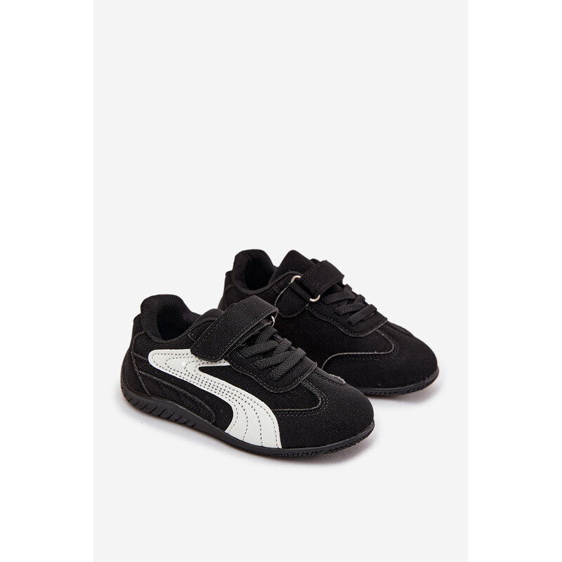 Kesi Detská športová obuv Perrin na suchý zips - čierno-biela 67263411