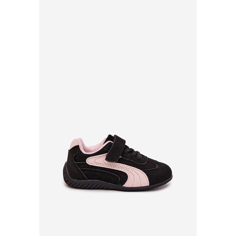 Boto Dětské sportovní boty s přezkou Černo růžové Perrin 66664745