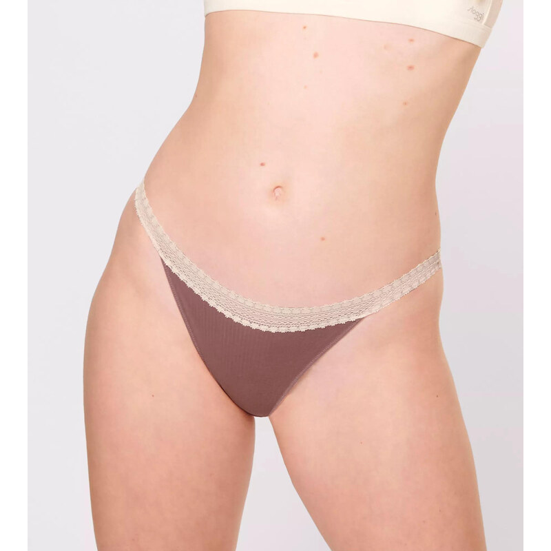 sloggi GO Ribbed R Thong C2P - BROWN - SLOGGI BROWN - SLOGGI 67260781