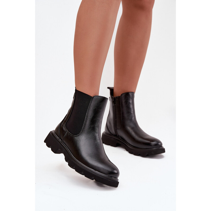 Boto Dámské kotníkové boty s teplou podšívkou na zip Černé Rivelia 67426961