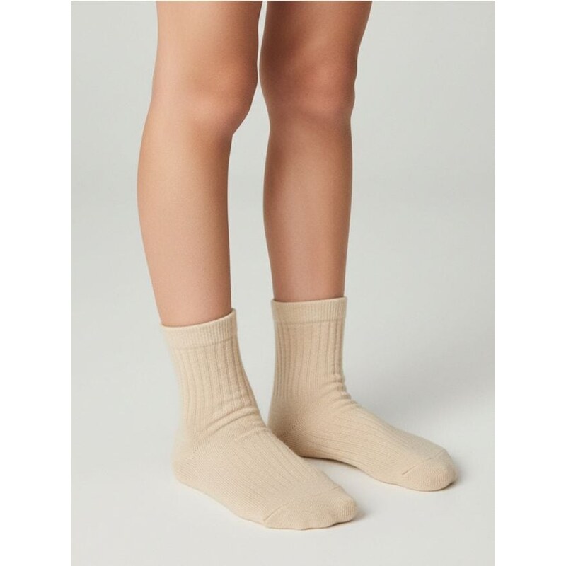 Sinsay - Súprava 2 párov ponožiek - béžová 66298132