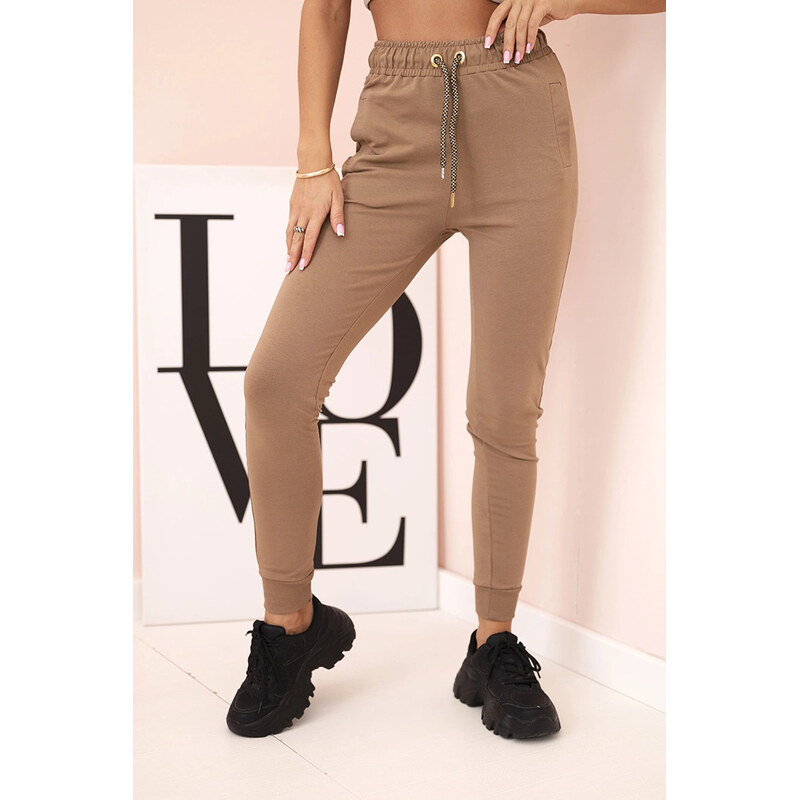 K-Fashion Dámske bavlnené cargo nohavice s vreckami a retiazkou 67261010