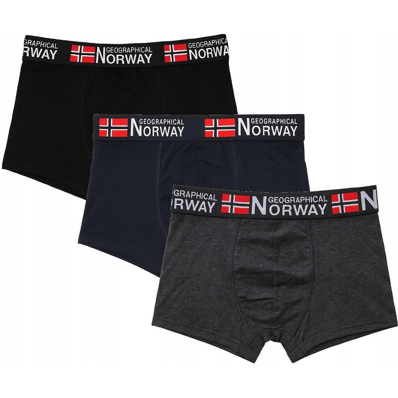 Pánske boxerky 3PACK GN-05 Black/grey/dark blue - Geographical Norway 67261079