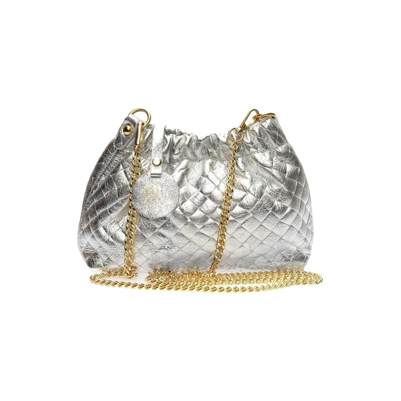 Anna Luchini Dámska kožená kabelka AL 8162 Argento 66666437