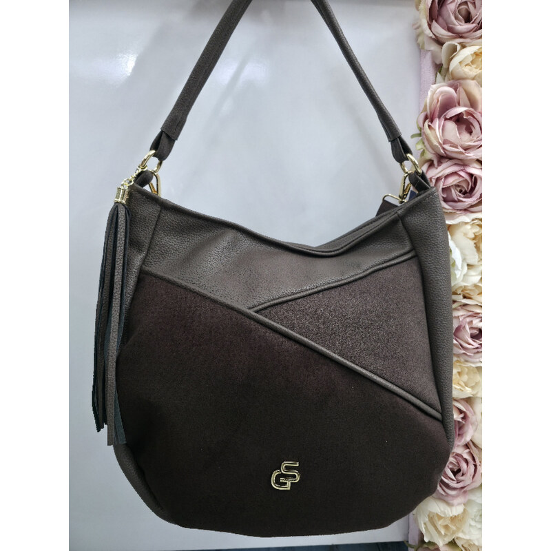 E-shop Katrins Fashion Hnedá kabelka s crossbody ramienkom Grosso
