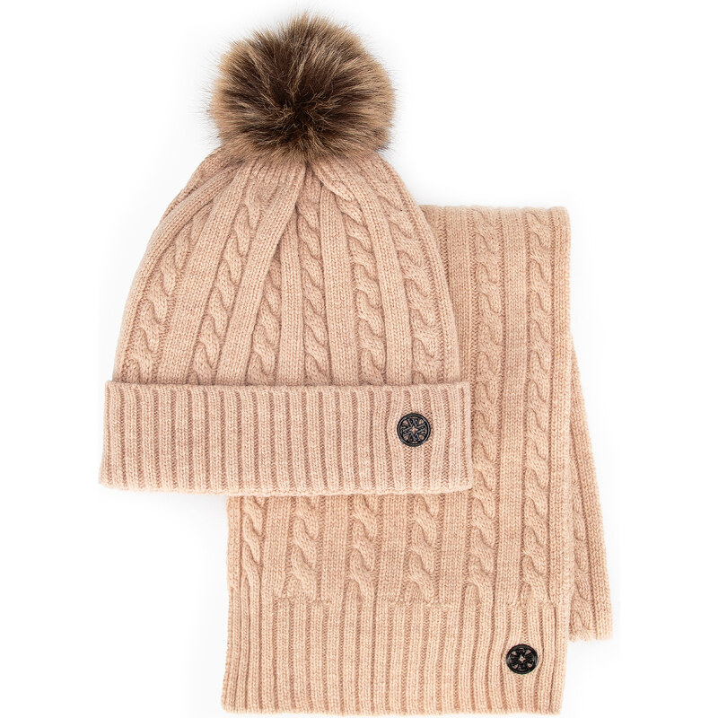 Wittchen Dámsky zimný komplet s brmbolcom – čiapka a šál 66943986