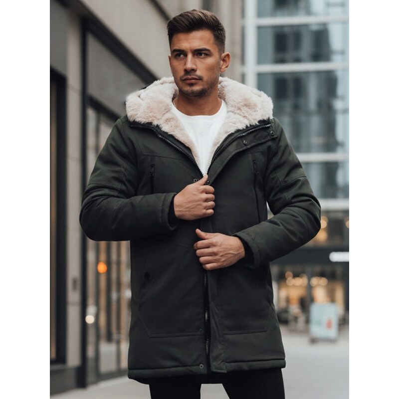 Dstreet Pánska zimná parka v zelenej farbe 65638722