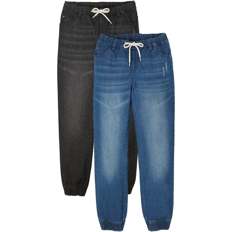 bonprix Nohavice bez zapínania z bavlny, Regular Fit (2 ks), farba 67092438