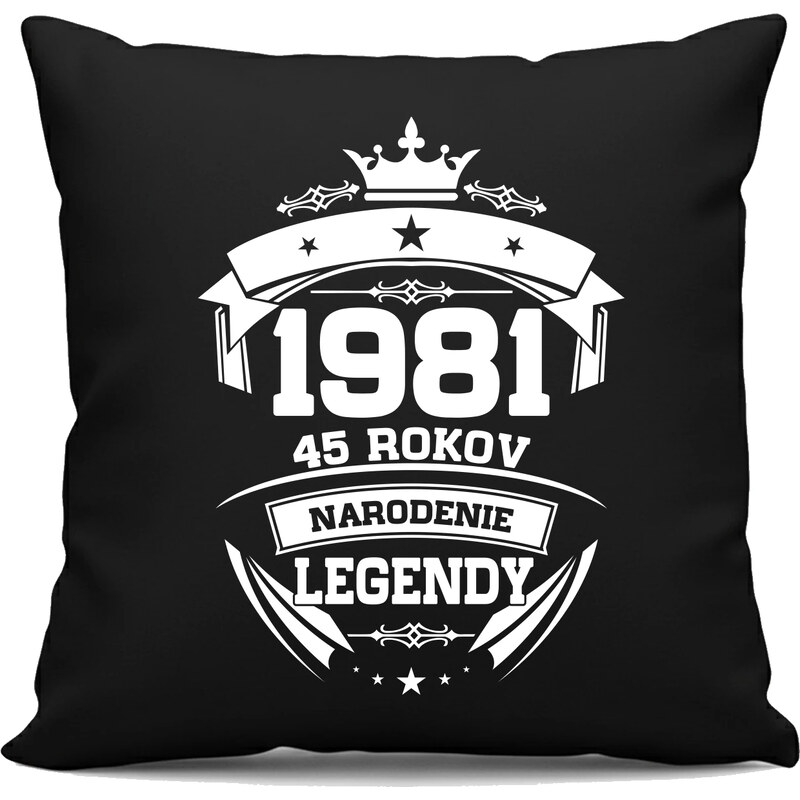 Garibald 1981 Narodenie legendy 45 rokov - čierny vankúš s potlačou 66667273