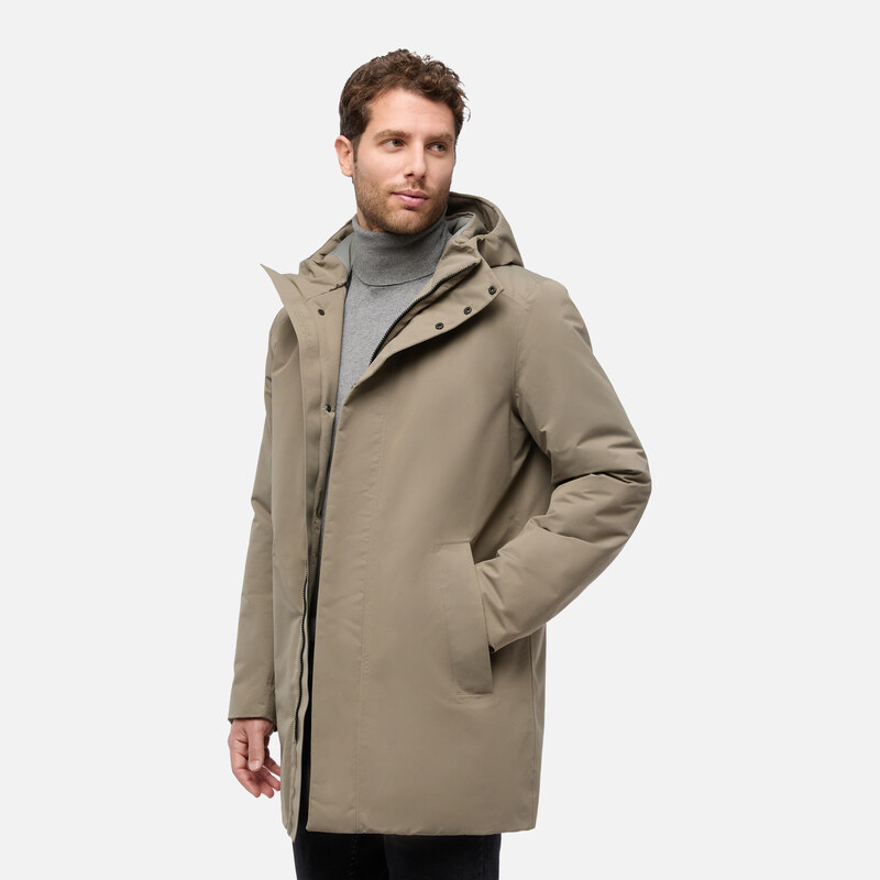 Beige Mens Parka Geox Doray - Mens 65481261