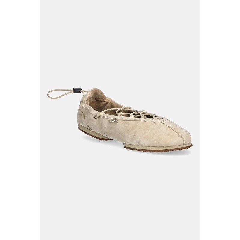 Semišové baleríny Polo Ralph Lauren Ballerina Lace Up 66678609