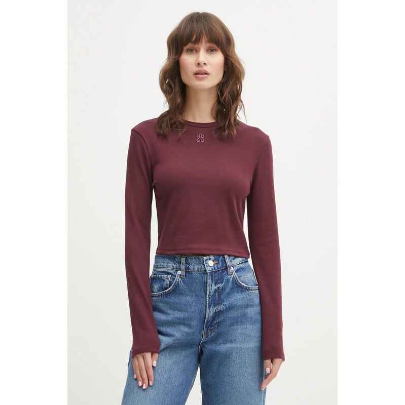 Tričko s dlhým rukávom HUGO Dafilomena_3 66678439