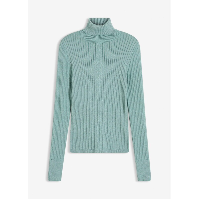 bonprix Pulóver, vrúbkovaný, farba zelená 66675031