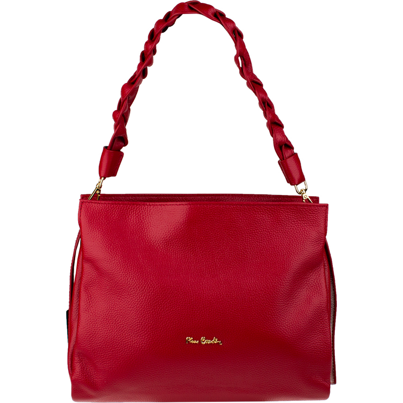 Červená kožená talianska crossbody kabelka Pierre Cardin 1921 Rubino 66675049