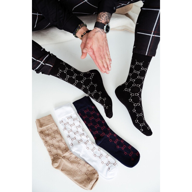 Vzorované pánske ponožky Milena CC Black 66700359