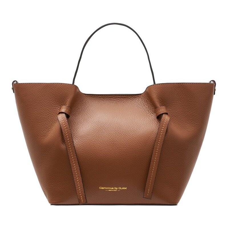 Glamorous by GLAM Kožená kabelka s červenou podšívkou hnědá 66675450