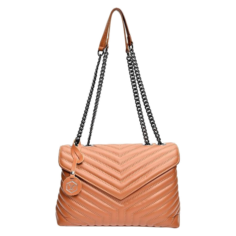 Luisa Vannini Dámska kožená kabelka LV 2183 Cognac 66675513