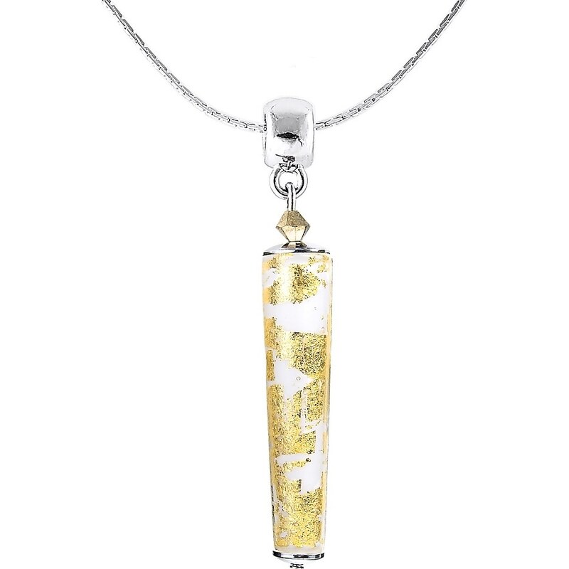 Lampglas Nežný náhrdelník Golden Swan s 24-karátovým zlatom v perle 66675840