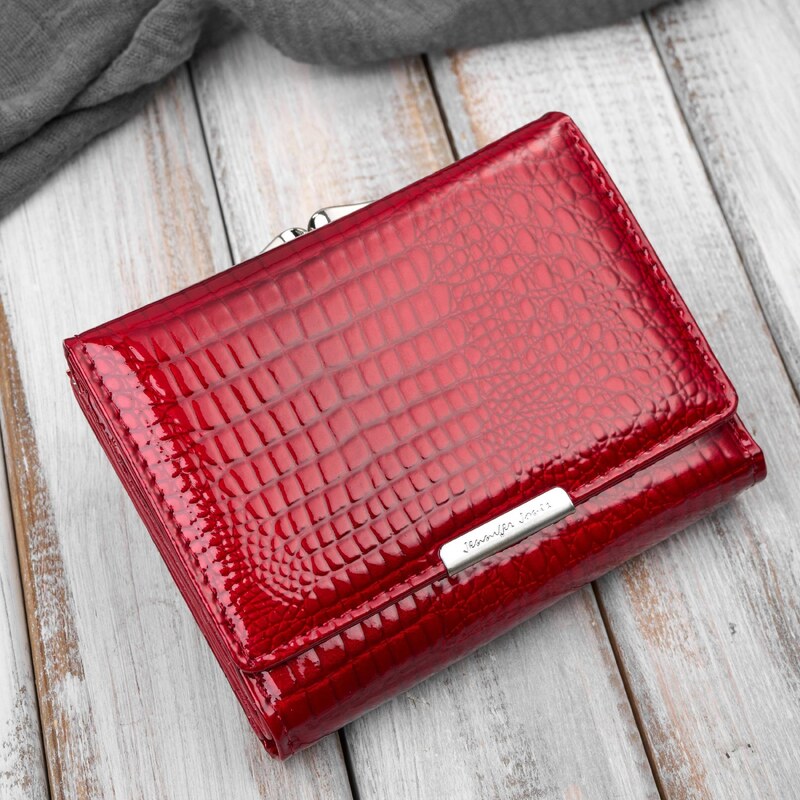 Jennifer Jones Malá lakovaná dámská peňaženka z krokodílej kože s RFID 66676018