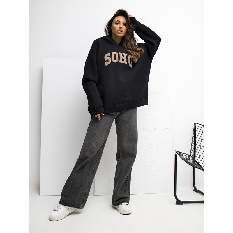 RUE PARIS Čierna mikina s kapucňou SOHO 66677990