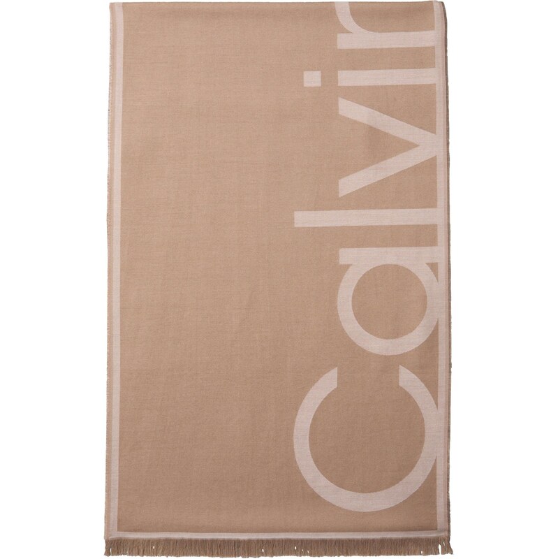 Calvin Klein Oversize šál svetlobéžová / svetlohnedá 66681644