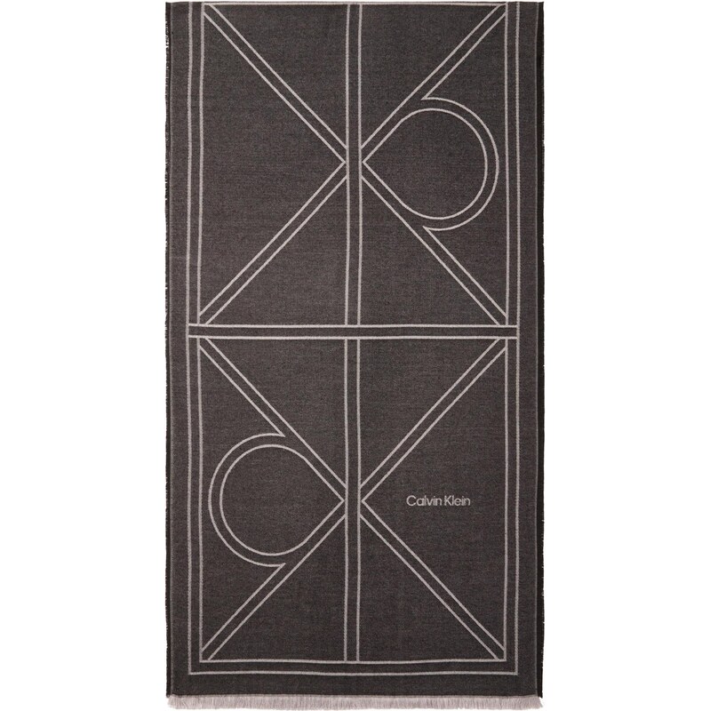 Calvin Klein Šál čierna melírovaná / šedobiela 66681646