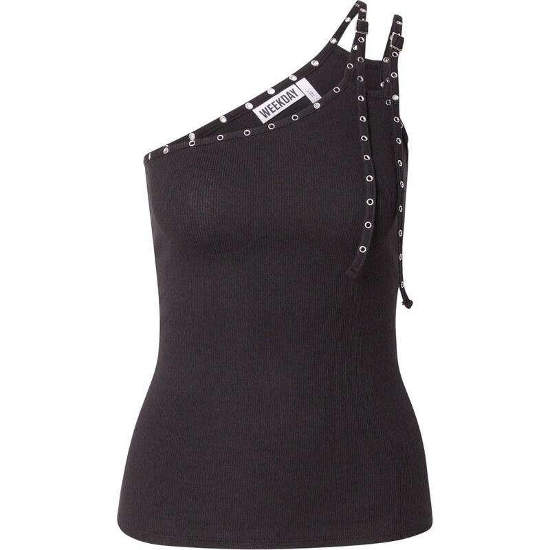 WEEKDAY Top Bianca čierna / strieborná 66681816
