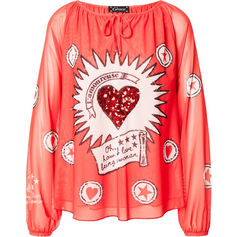 Grace Tričko červená / vínovo červená / biela 66681800