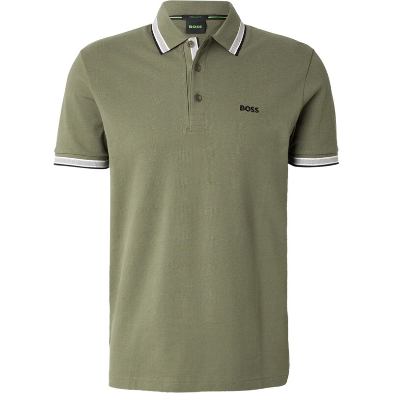 BOSS Tričko Paddy kaki / čierna / biela 66681806