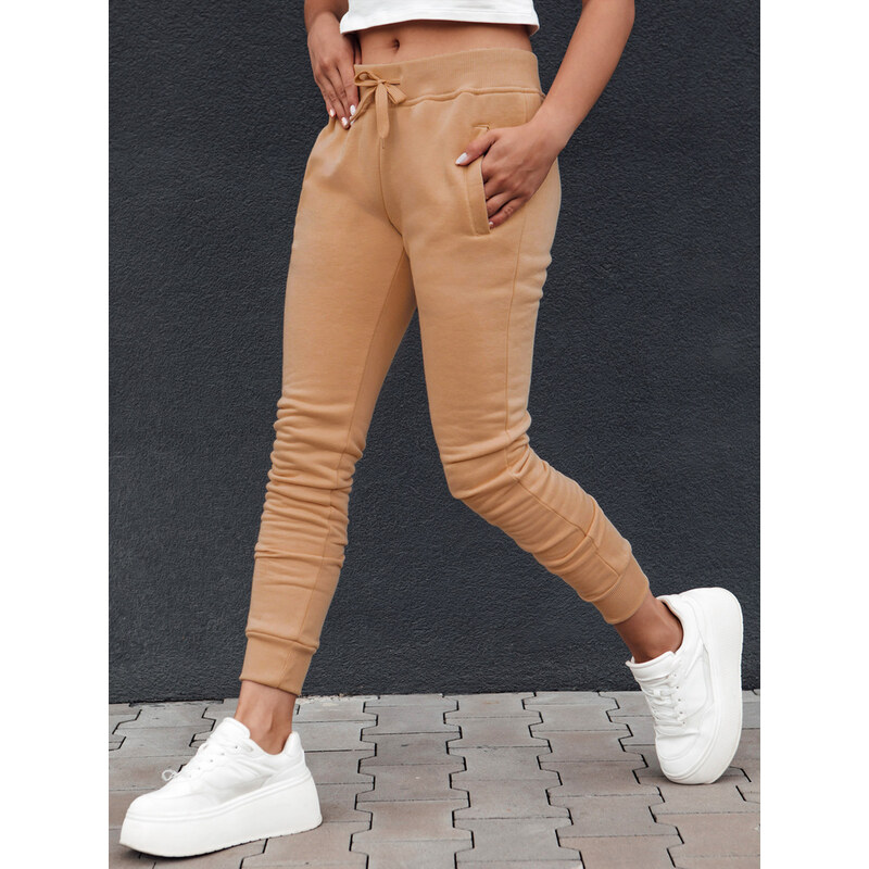 DStreet Dámske tepláky FITS coffee 66683435