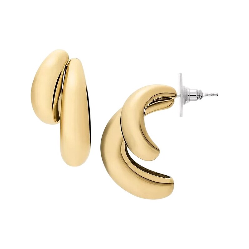 Fossil Luxusné visiace pozlátené náušnice JF04898710 66682913