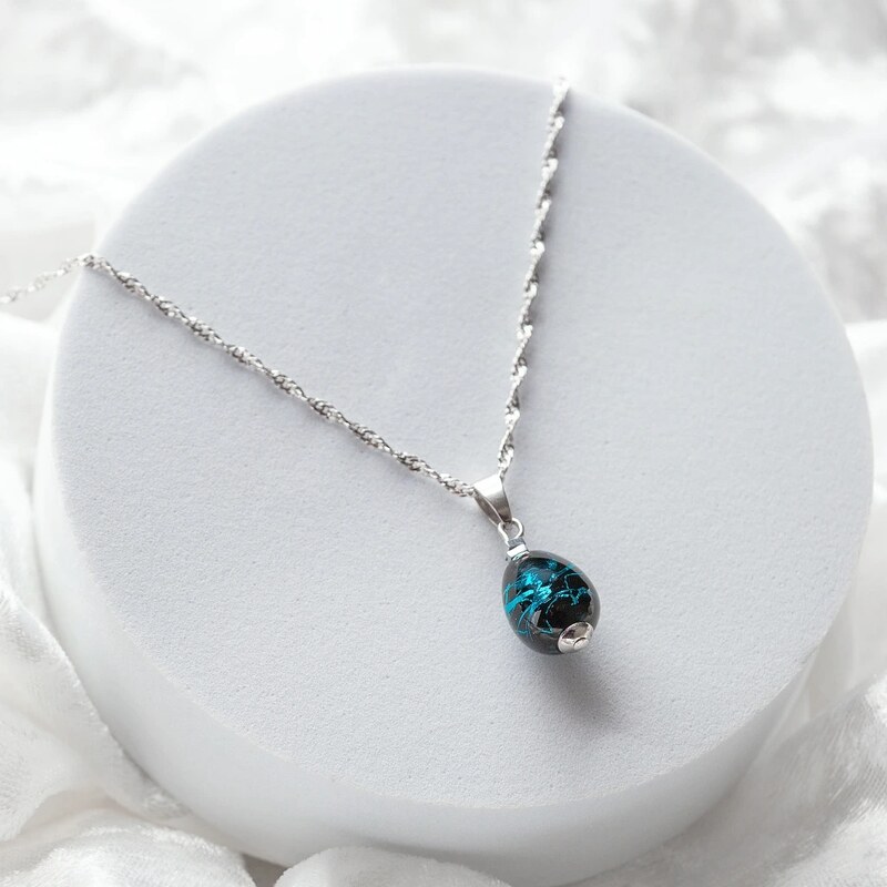 Lampglas Náhrdelník Cobalt Nude s rýdzim striebrom NNM3/AG/RHO 50 cm 66682901