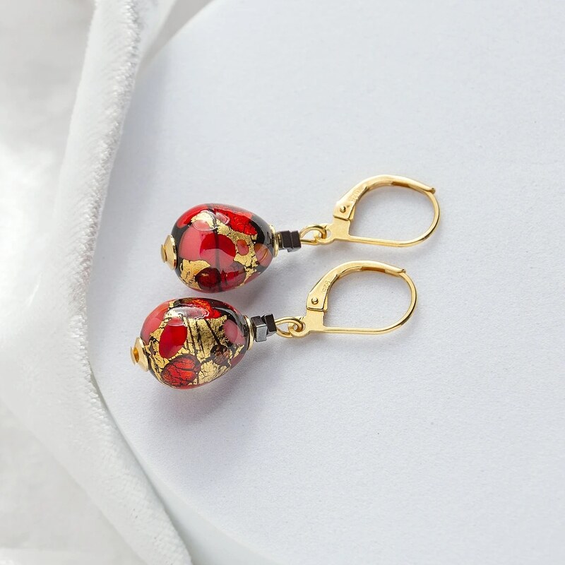 Lampglas Náušnice Vermilion Nude s 24-karátovým zlatom ENM2/AG/POZ 66682915